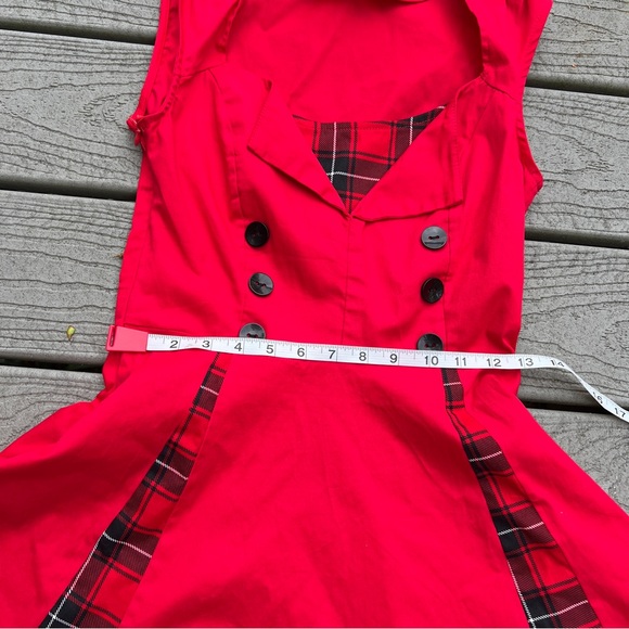 KILLREAL: Red Retro Vintage Style Cocktail Party Swing Dress. Size Small. - Picture 9 of 12